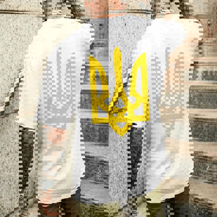 ウクライナ大統領 ヴォロディミル・ゼレンスキー ウクライナ・トライデント 長袖tシャツ メンズTシャツ バックプリント 彼への贈り物