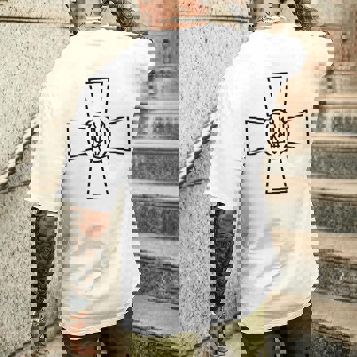 ウクライナ陸軍 陸軍 エンブレム ゼレンスキー大統領サポート メンズTシャツ バックプリント 彼への贈り物