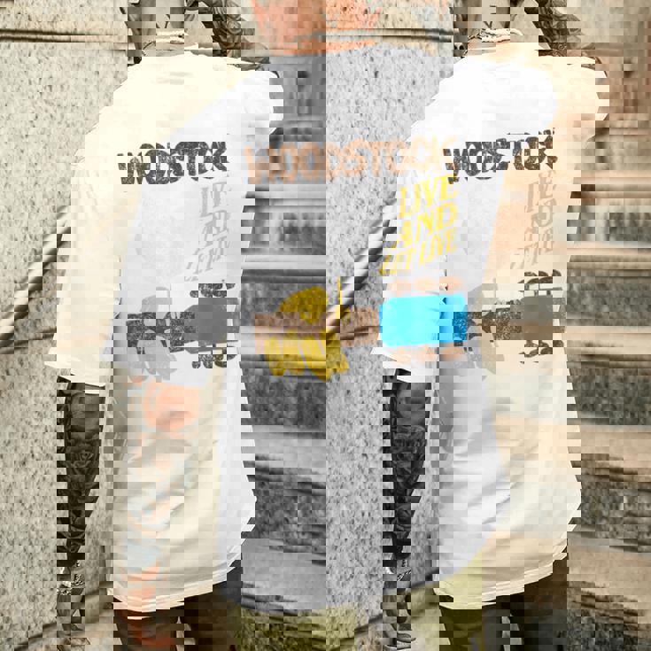 ウッドストック・ライブ・アンド・レット・ライブ メンズTシャツ バックプリント 彼への贈り物