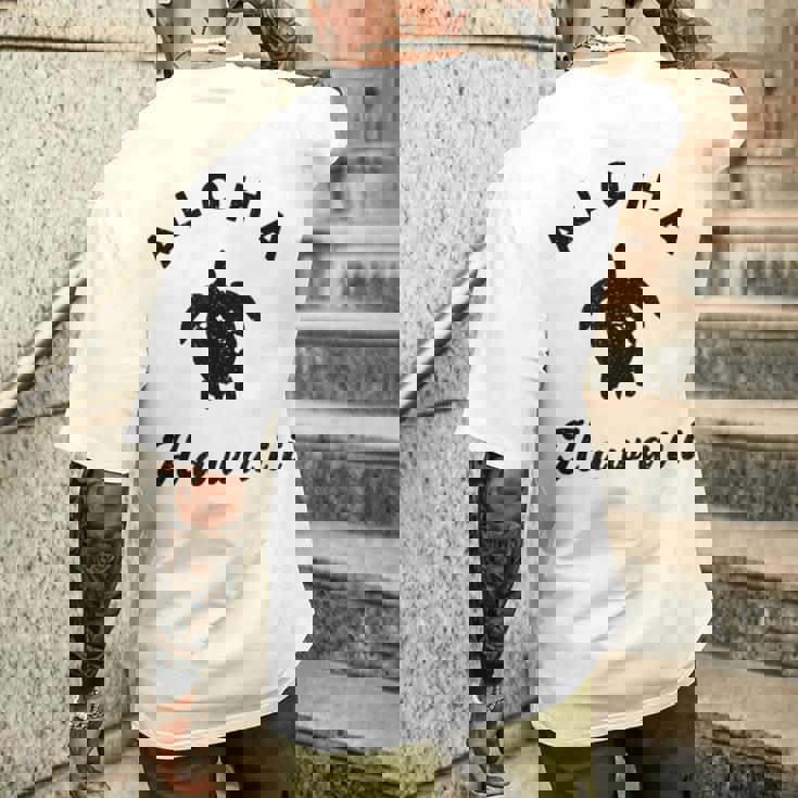 ウミガメ アロハ ハワイ Hi ハワイアンアイランド ホヌ ビンテージ クール メンズTシャツ バックプリント 彼への贈り物