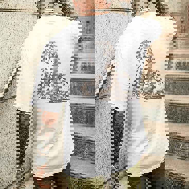 エジプト スフィンクス 神秘 ラムセス バックプリント メンズTシャツ バックプリント 彼への贈り物