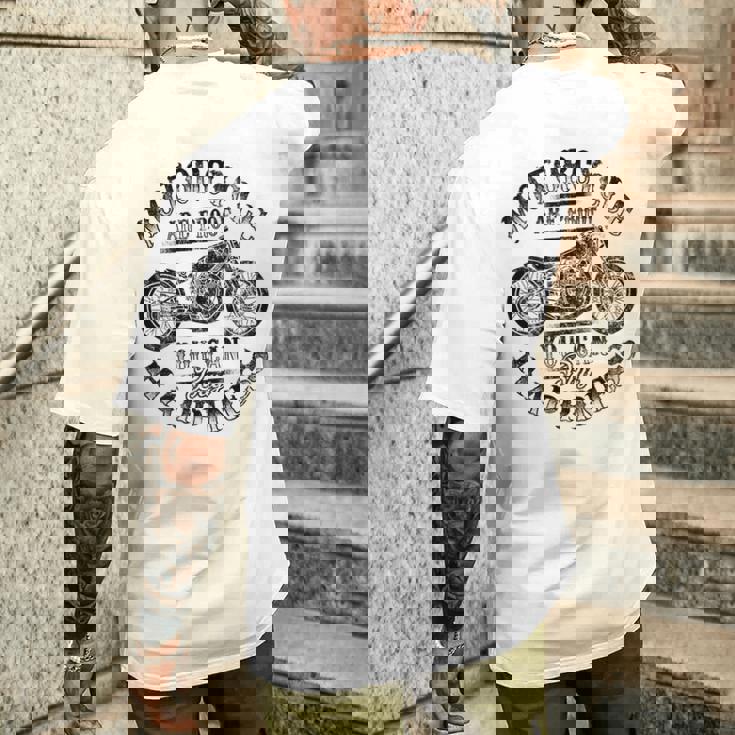 バックプリント オートバイ ファン シンプル バイカー エッジールック グラフィック メンズTシャツ バックプリント 彼への贈り物