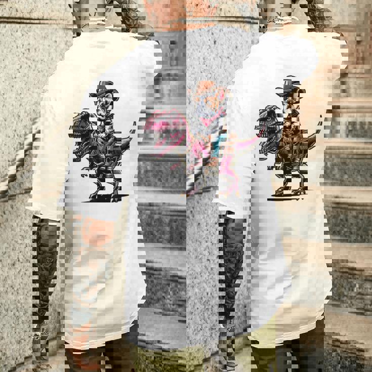 カウボーイ フレンチブルドッグ ライディング A ティラックス かわいいフレンチー メンズTシャツ バックプリント 彼への贈り物