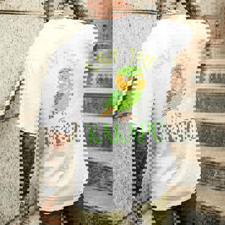 カカポ絶滅危惧保全啓発鳥を救え 長袖tシャツ メンズTシャツ バックプリント 彼への贈り物