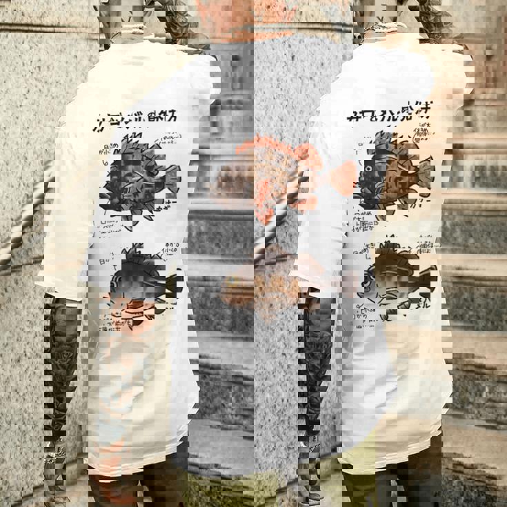 カサゴとメバルの見分け方 メンズTシャツ バックプリント 彼への贈り物