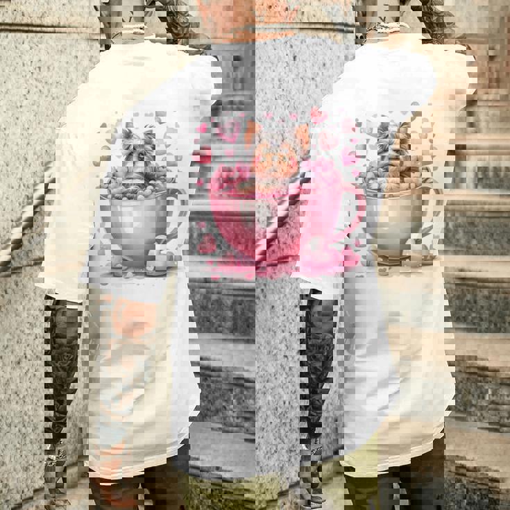 カップに入った子犬 長袖tシャツ メンズTシャツ バックプリント 彼への贈り物