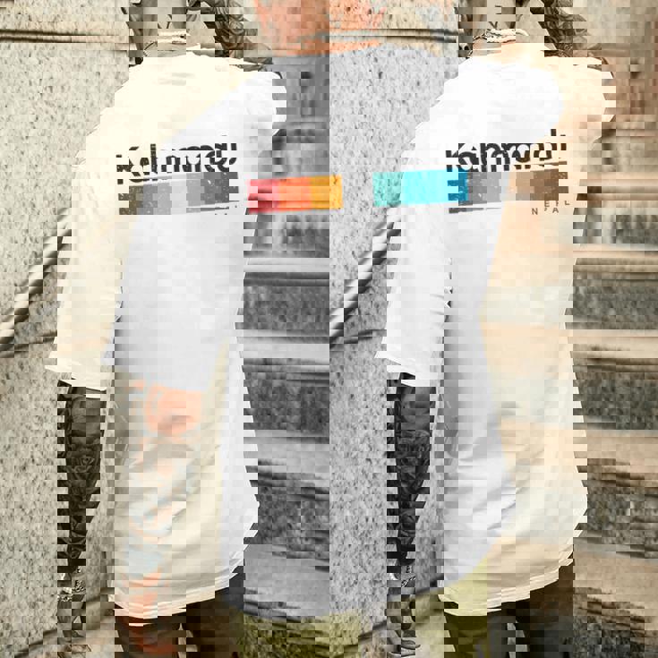 カトマンズ ネパール レトロスタイル ビンテージデザイン メンズTシャツ バックプリント 彼への贈り物