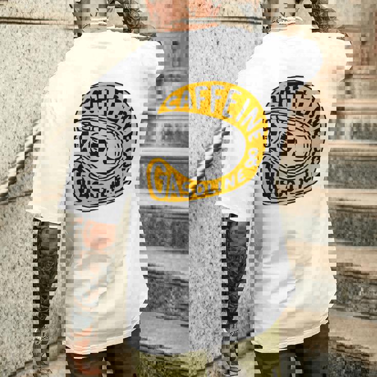 カフェインとガソリン メンズTシャツ バックプリント 彼への贈り物