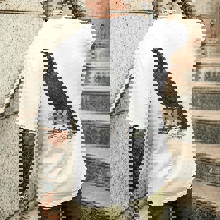 カラス ビンテージ イラスト カラス メンズTシャツ バックプリント 彼への贈り物