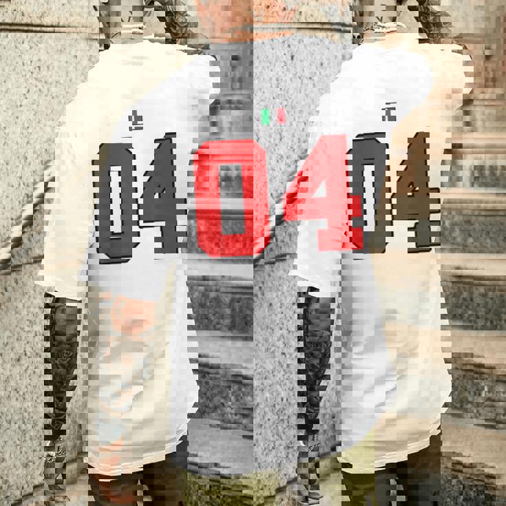 カレッジ 04 ナンバー スタイル ヴィンテージ イタリア国旗 メンズTシャツ バックプリント 彼への贈り物