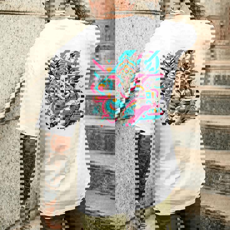 ガネーシャモダンポップ メンズTシャツ バックプリント 彼への贈り物