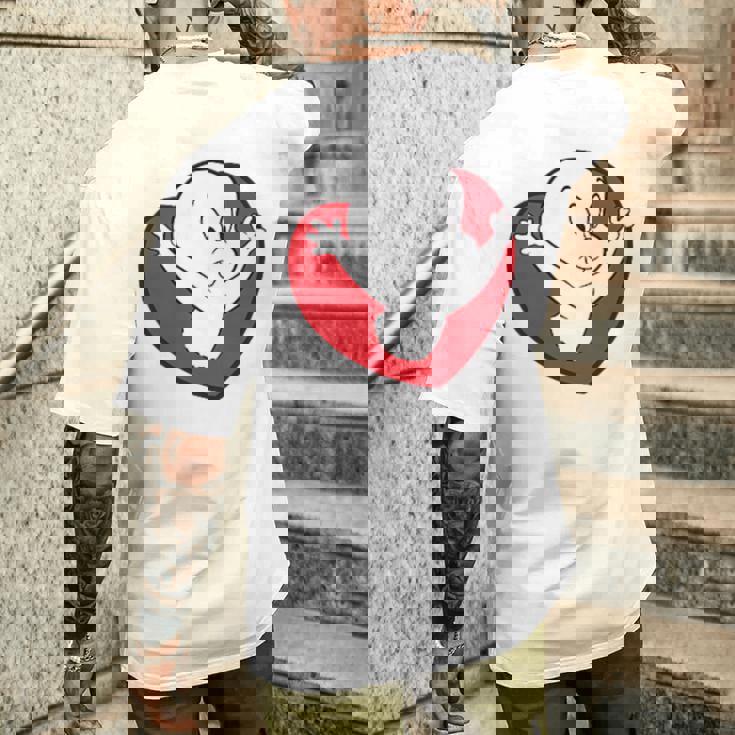 キャスパー・ザ・フレンドリー・ゴースト バレンタインデーのフロント&バック メンズTシャツ バックプリント 彼への贈り物