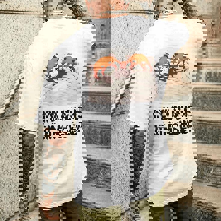 キュートなレッサーパンダ If You Love Meleep パジャマ メンズTシャツ バックプリント 彼への贈り物