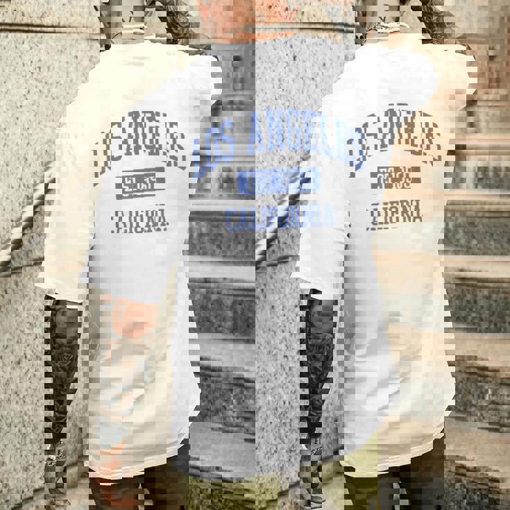 クラシック ロサンゼルス カリフォルニアブルー メンズTシャツ バックプリント 彼への贈り物