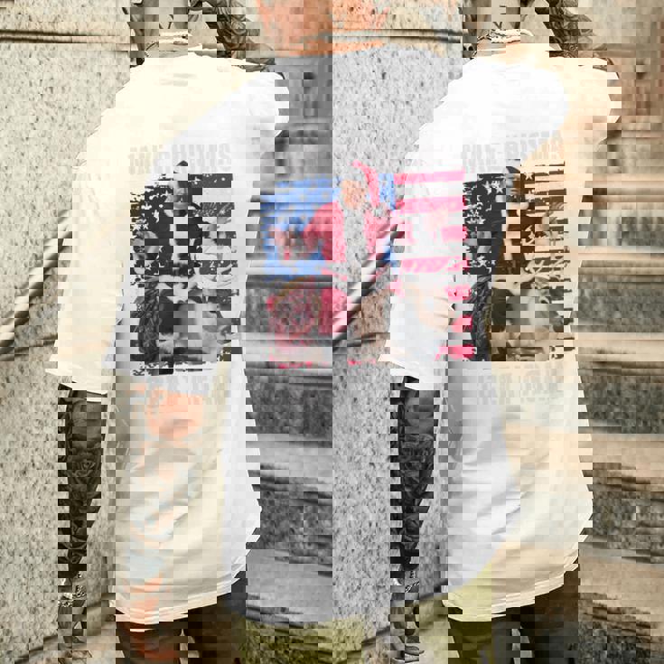 クリスマスを再び素晴らしいものにする トランプパジャマ 醜い 長袖tシャツ メンズTシャツ バックプリント 彼への贈り物