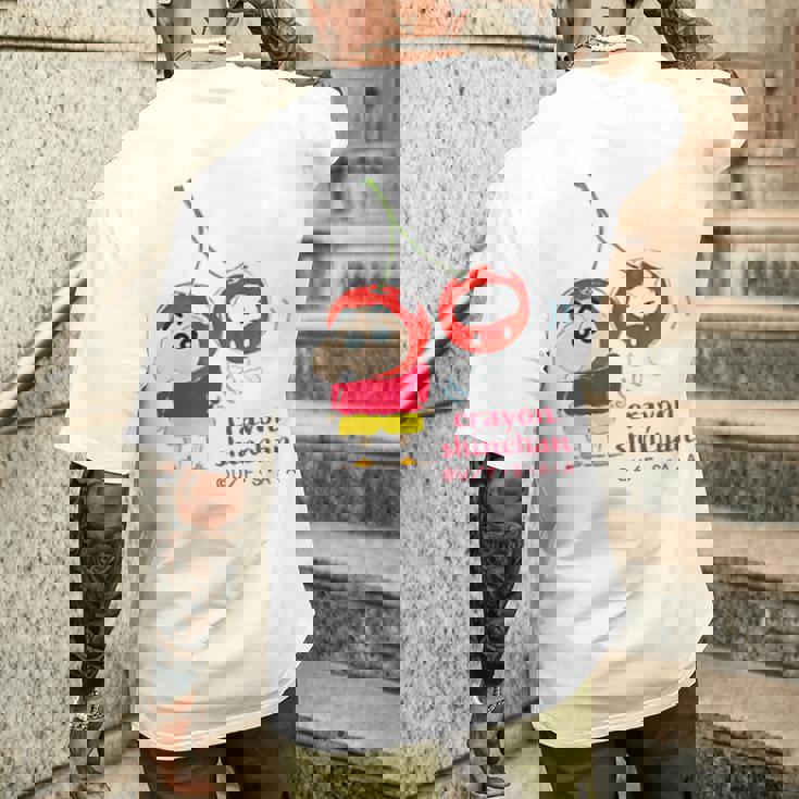 クレヨンしんちゃん さくらんぼしんちゃんワンポイント メンズTシャツ バックプリント 彼への贈り物