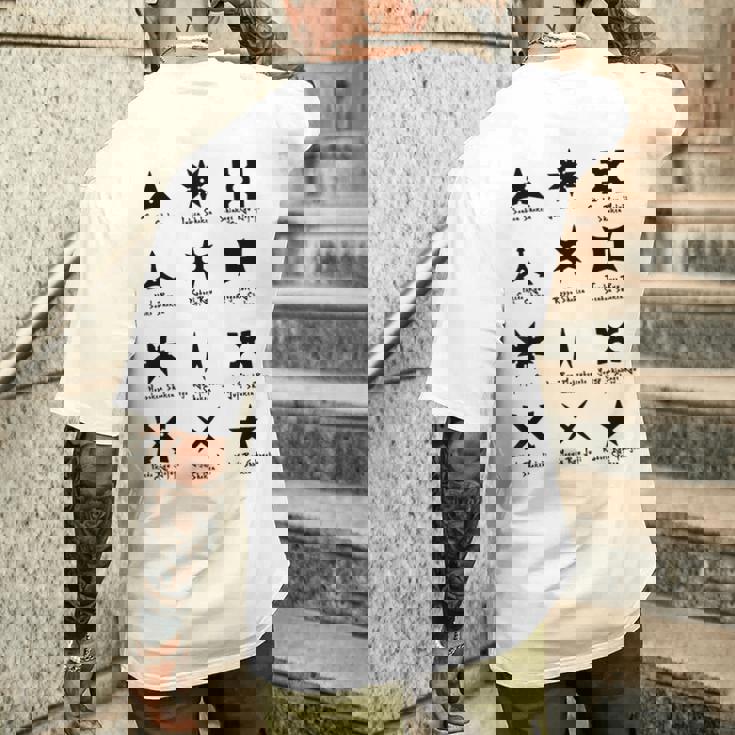 クールなタイプの忍者スターと手裏剣格闘技tシャツ メンズTシャツ バックプリント 彼への贈り物