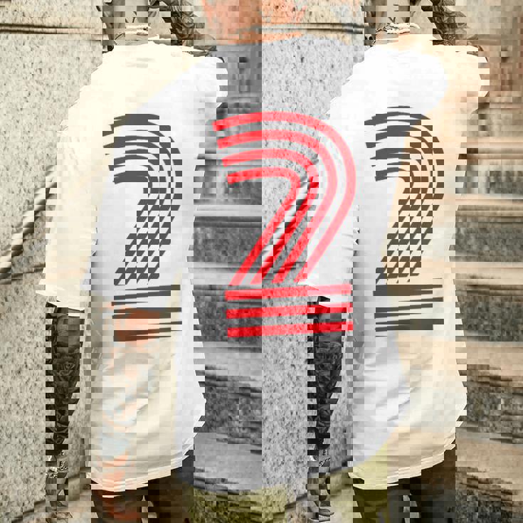 クールなレトロなレタリングジャージ、背番号2 Two Dos メンズTシャツ バックプリント 彼への贈り物