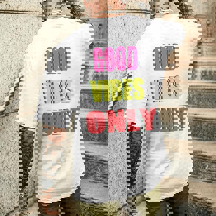 グッド・バイブス・オンリー 長袖tシャツ メンズTシャツ バックプリント 彼への贈り物