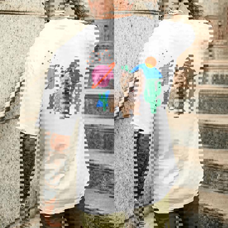 ケアンテリア デザートデザイン犬 長袖tシャツ メンズTシャツ バックプリント 彼への贈り物