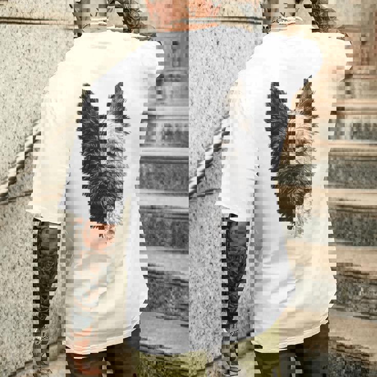 ケアンテリア 犬 モチーフ ペット 作品 ケアンテリア メンズTシャツ バックプリント 彼への贈り物