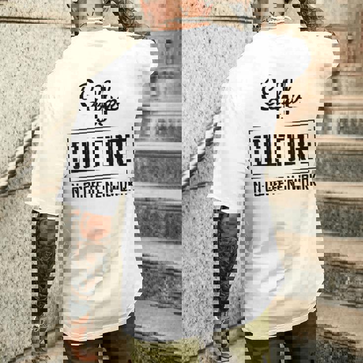 コーヒー文化 コーヒーなし 仕事なし メンズTシャツ バックプリント 彼への贈り物