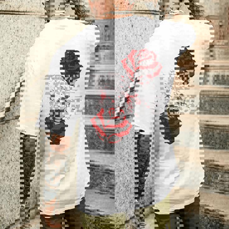 ゴシック ローズ パンク ラブ バレンタイン 学生 ロックミュージック ギグ 長袖tシャツ メンズTシャツ バックプリント 彼への贈り物