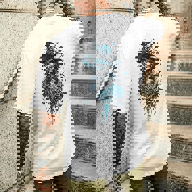 ゴシックガール ハロウィンコスチューム 魔女ゴス オカルトウィッカ メンズTシャツ バックプリント 彼への贈り物