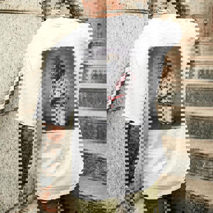 ゴリラ先生 日本の柔道と空手武道 メンズTシャツ バックプリント 彼への贈り物