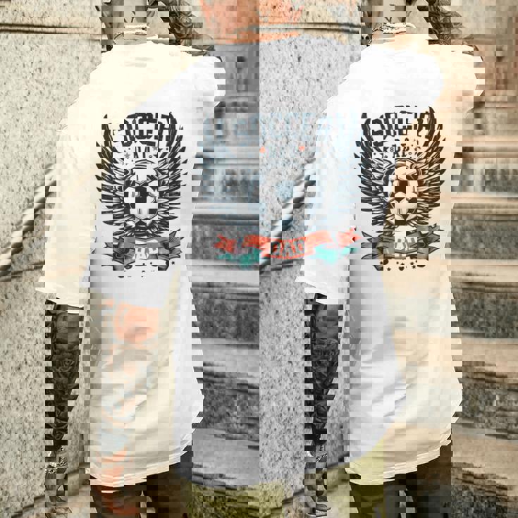 サッカー お父さん 家族 お揃い お父さん 父の日 メンズTシャツ バックプリント 彼への贈り物