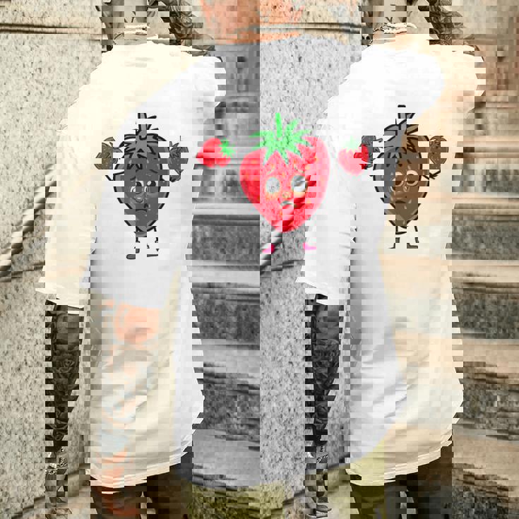 サマータイム いちご いちご 果実 果実 ガーデン メンズTシャツ バックプリント 彼への贈り物