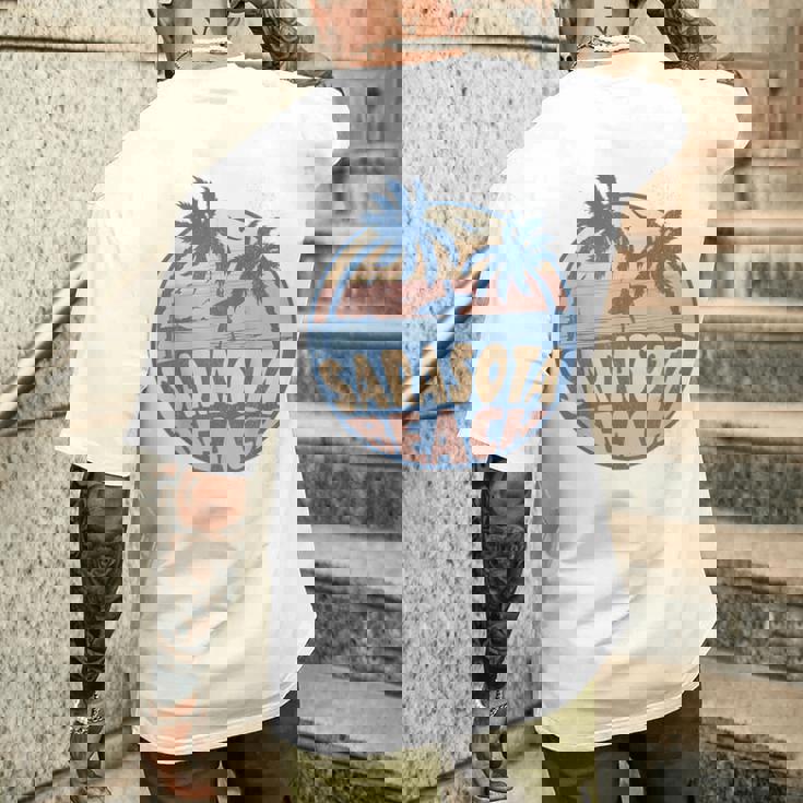 サラソタ フロリダ ビーチ サーフ 夏休み ヴィンテージ メンズTシャツ バックプリント 彼への贈り物