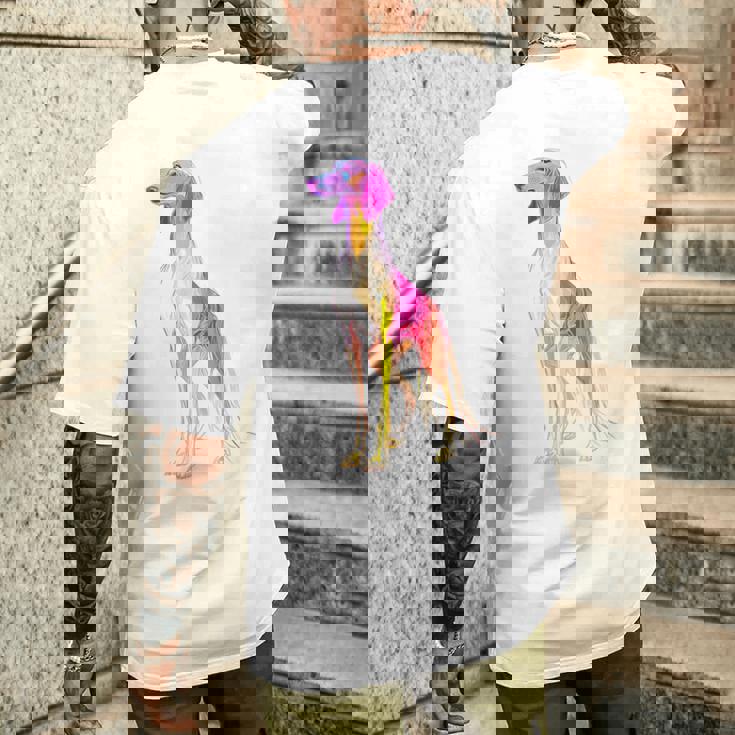 サルーキ 犬 モチーフ ペット 作品 サルーキ メンズTシャツ バックプリント 彼への贈り物