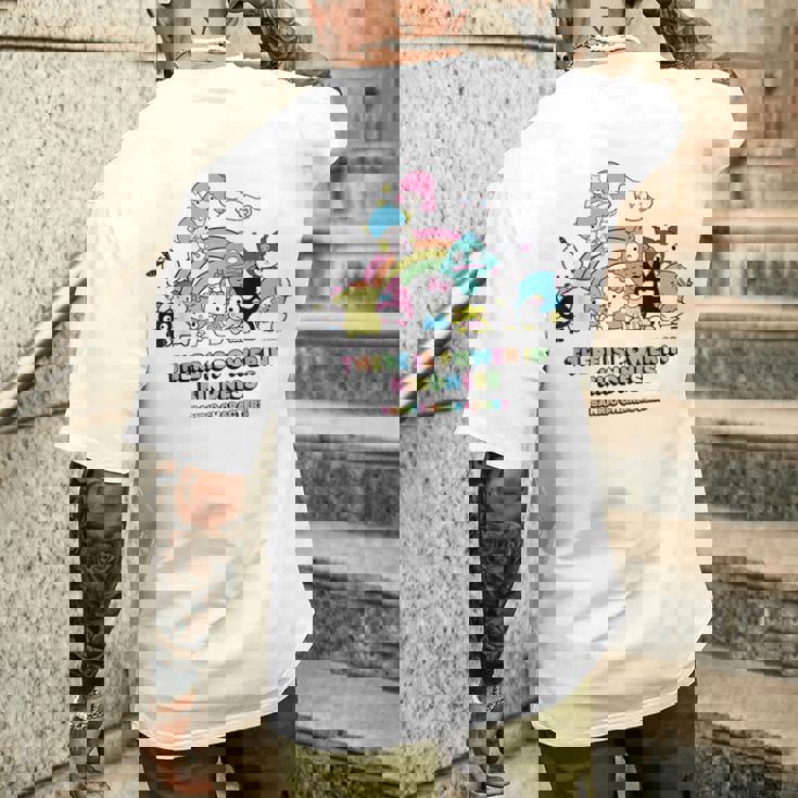 サンリオキャラクターズ Usデザイン レインボー メンズTシャツ バックプリント 彼への贈り物