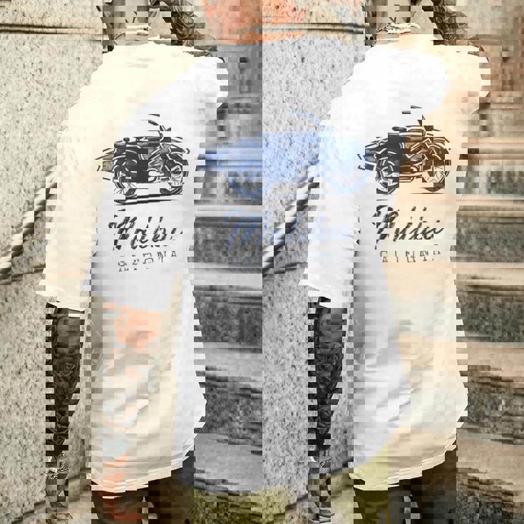 サーファーサーフスポット マリブ、カリフォルニア メンズTシャツ バックプリント 彼への贈り物