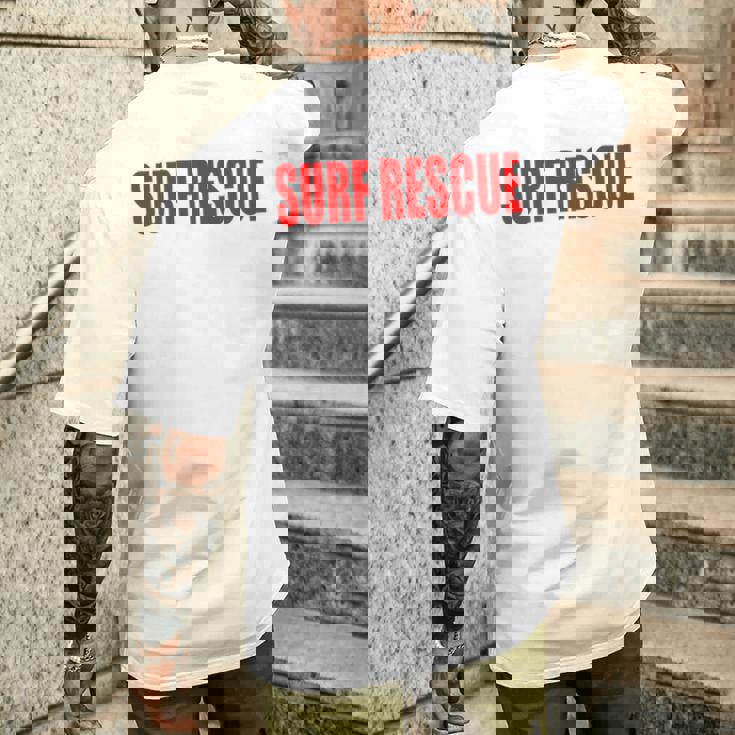 サーフレスキュービーチパトロールショアライフガード メンズTシャツ バックプリント 彼への贈り物