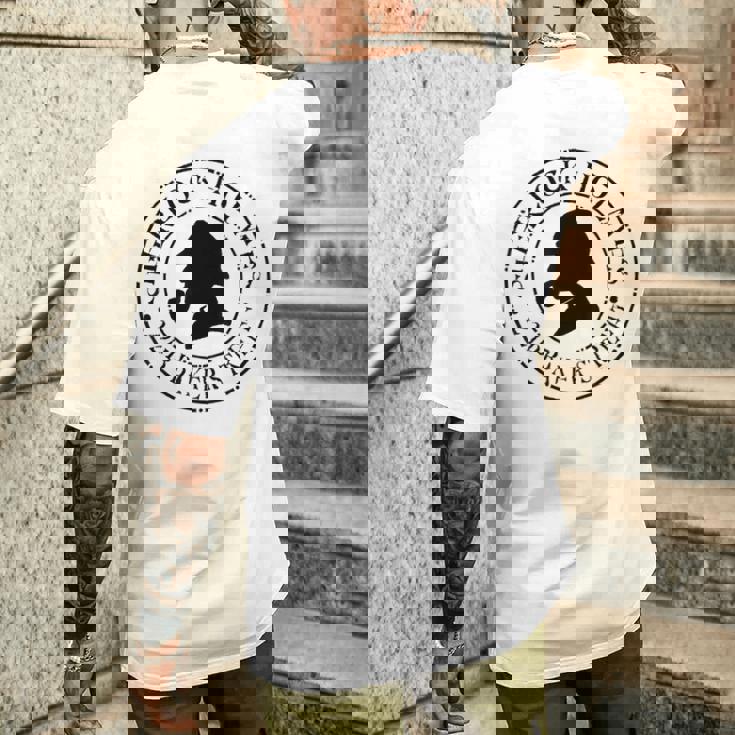 シャーロック・ホームズ 名言 221B ベーカー 聖英国探偵 メンズTシャツ バックプリント 彼への贈り物