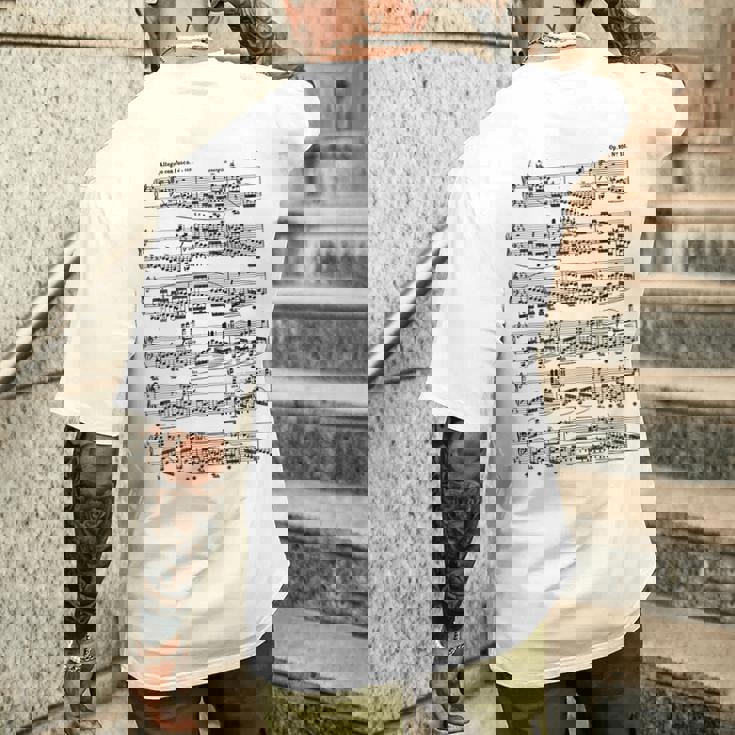 ショパン革命エチュードピアノピアニスト メンズTシャツ バックプリント 彼への贈り物