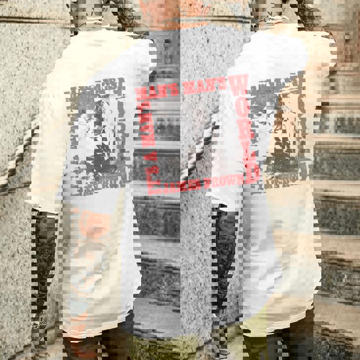 ジェームス・ブラウンイッツ・ア・マンズ・ワールド メンズTシャツ バックプリント 彼への贈り物