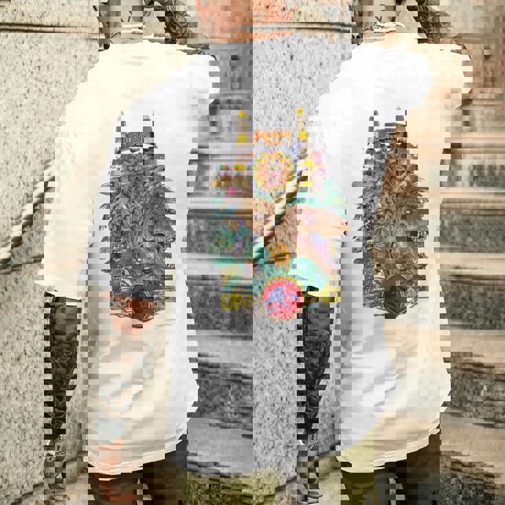 ジュラシック・ワールド Gate & Dinosaurs Arttyle メンズTシャツ バックプリント 彼への贈り物