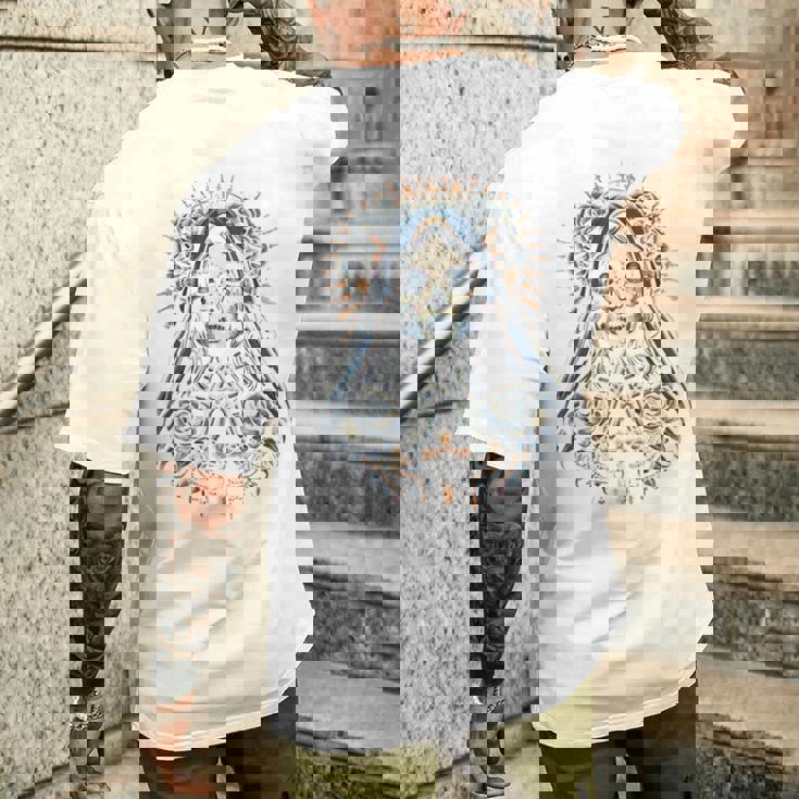 スカル サンタ ムエルテ クリスチャン 長袖tシャツ メンズTシャツ バックプリント 彼への贈り物