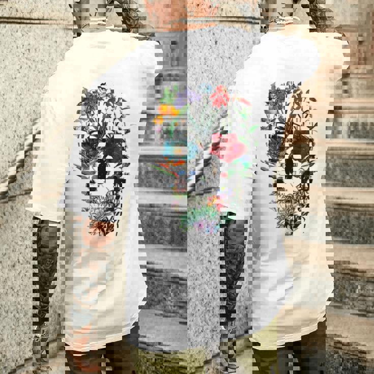 スカルフラワー チューリップ シュガースカルツリー フローラル スカルローズ メンズTシャツ バックプリント 彼への贈り物