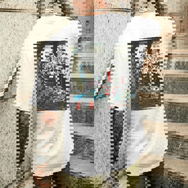 スケルトン 妖怪 歌川 国芳 日本美術 ハロウィン 相馬の古内裏 善知安方忠義伝 バックプリント メンズTシャツ バックプリント 彼への贈り物