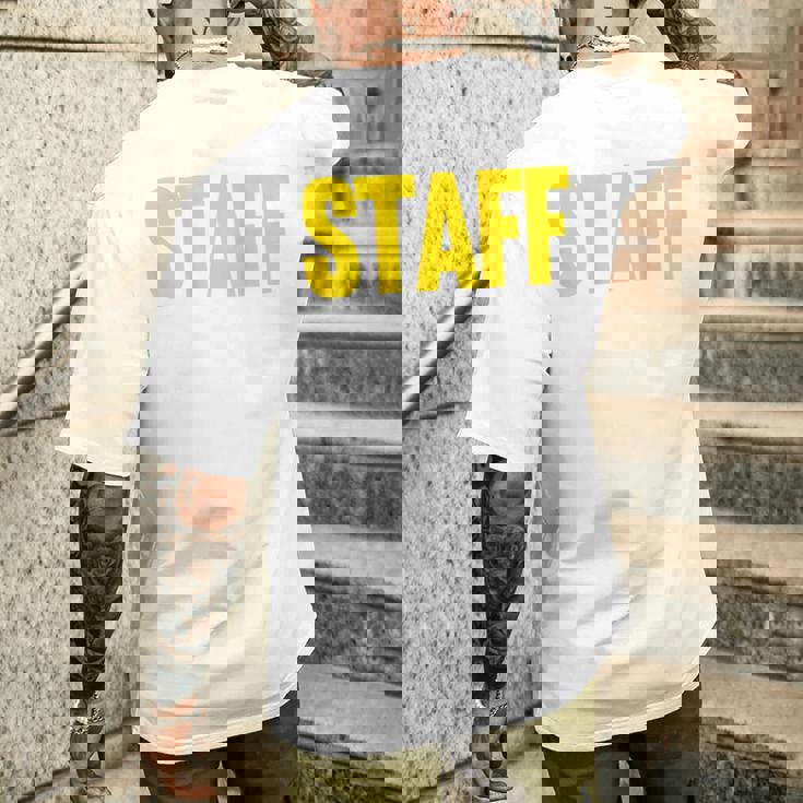 スタッフ イベント コスチューム クルー 音楽祭 バックプリント ワーカー メンズTシャツ バックプリント 彼への贈り物