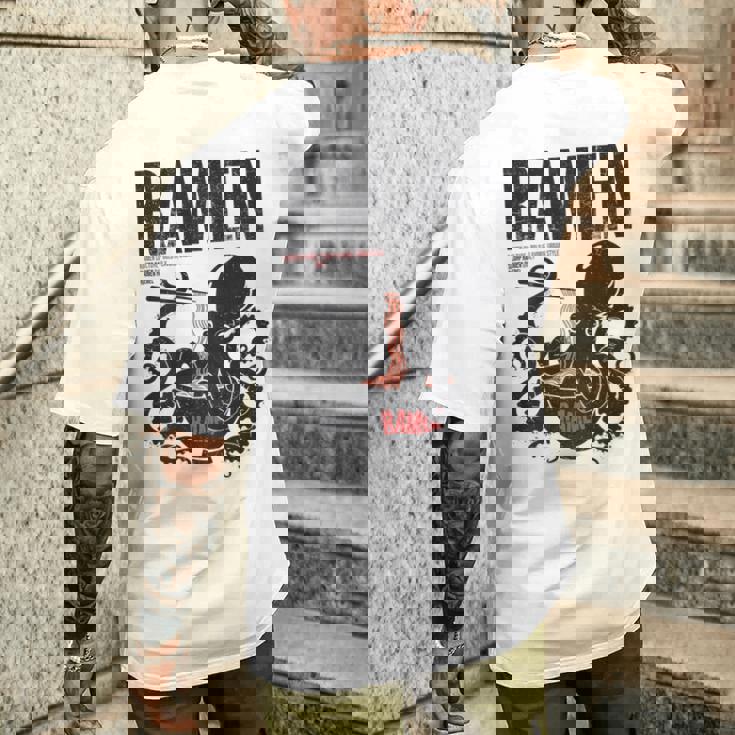 ストリートウェア ラーメン カワイイ オタク マンガ アニメ バックプリント モダン メンズTシャツ バックプリント 彼への贈り物