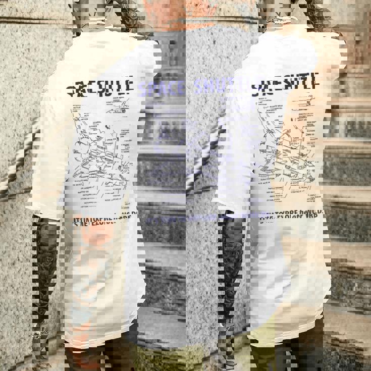 スペースシャトル レトロレイアウト ロケット科学者&宇宙飛行士用 メンズTシャツ バックプリント 彼への贈り物