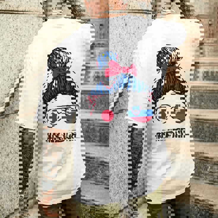 スロベニア 日本国旗 スロベニア 日本の散らかったお団子 長袖tシャツ メンズTシャツ バックプリント 彼への贈り物