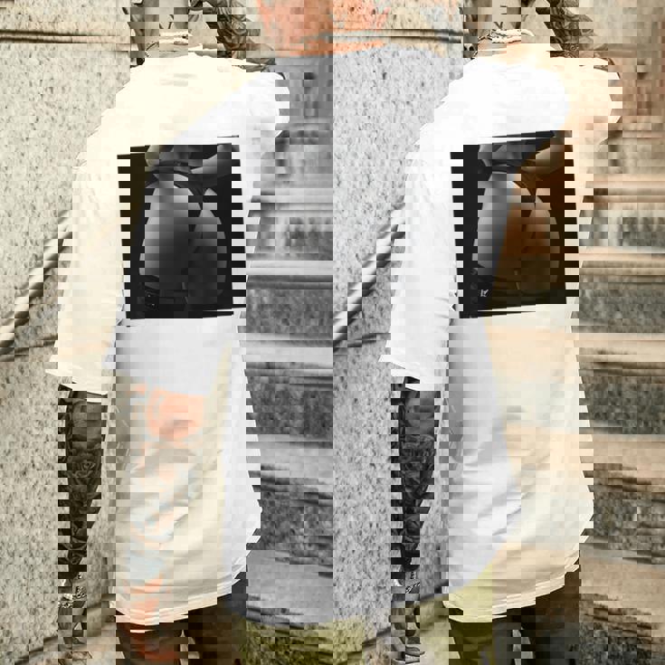 セクシー ブラック ホワイト 写真 美しいお尻 Tバック 長袖tシャツ メンズTシャツ バックプリント 彼への贈り物