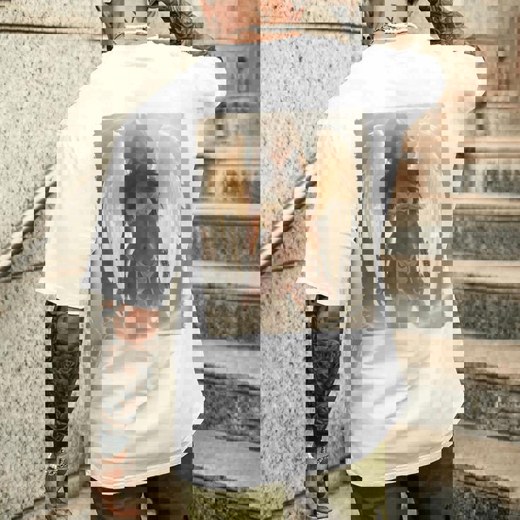 セクシーガールグラフィックtシャツ セクシーなブルネットエンジェルピンナップバックプリント メンズTシャツ バックプリント 彼への贈り物