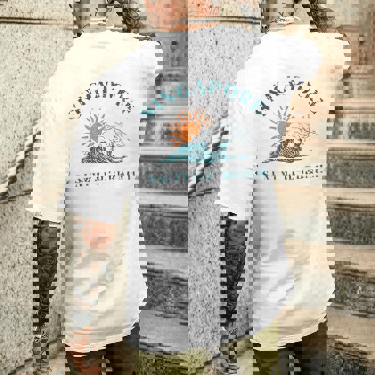 ソルティ リル ビーチ シンガポール 旅行 お土産 シンガポール メンズTシャツ バックプリント 彼への贈り物